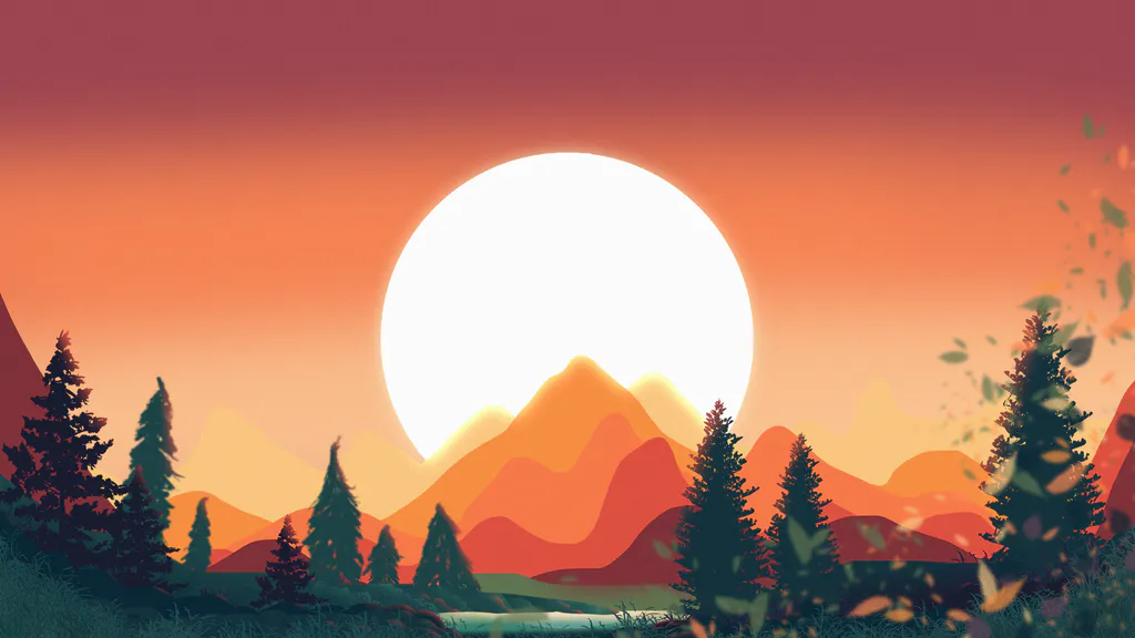 Desktop wallpaper: Sunset in the mountains