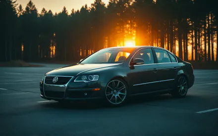Volkswagen, Volkswagen Passat, Passat, Sedan, Forest, Parking, Ai Art