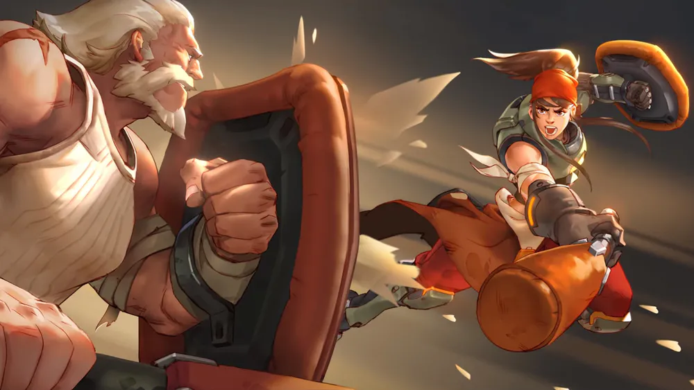 Wallpaper Overwatch Reinhardt and Brigitte 1152x864