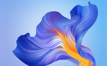 Абстракция, Синий, Оранжевый, Фиолетовый, Лепесток, Волны, Линии, Градиент, Светлый фон, Минимализм, Цифровой арт, Дизайн, Текстура, Плавность, Элегантность
