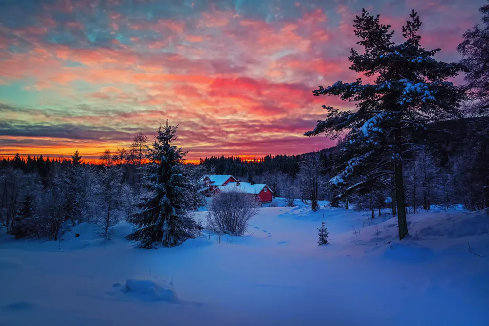 Wallpaper Winter Sunset 1920x1080