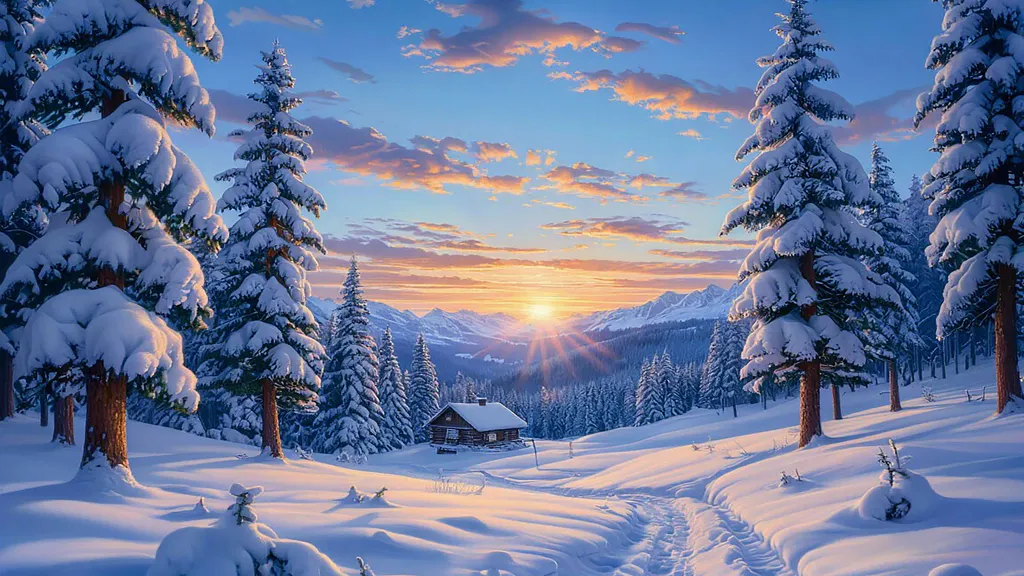 Обои на рабочий стол: Winter Forest Alpine