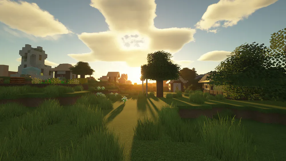 Обои Закат в minecraft 1680x1050