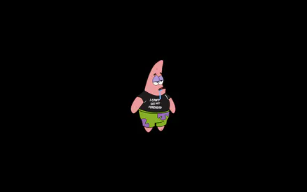 Patrick Star, Sponge Bob Square Pants, Black Background, Cartoon