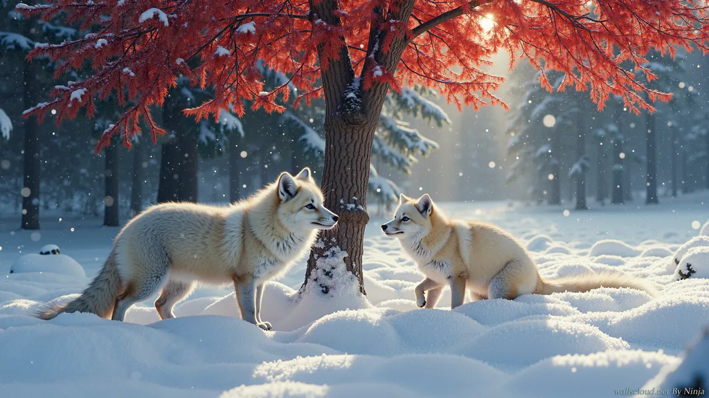 Обои на рабочий стол: Артические волки