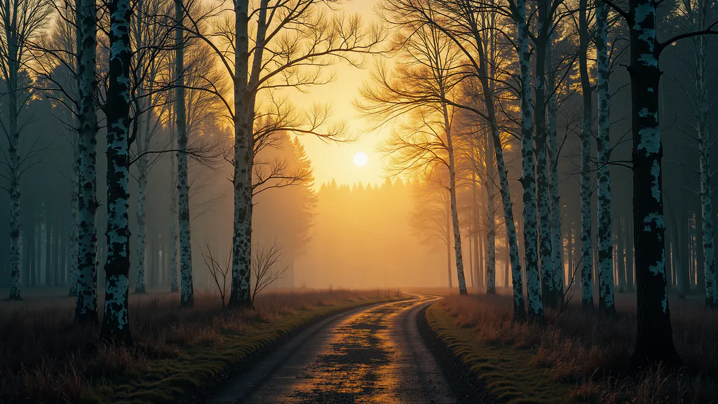 Обои на рабочий стол: Дорога в лесу