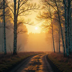 November Field Blue Sunset