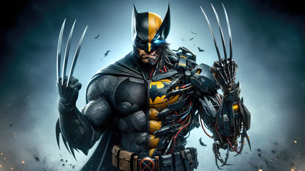Обои на рабочий стол: Гибрид Batman Wolverine