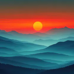 Sunset in the mountains