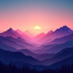 Sunset in the mountains