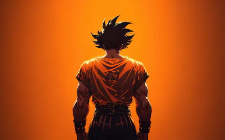 Анимированные, Мускулистые, Оранжевые, Светящиеся, Колючие волосы, Морщинистая рубашка, Тени