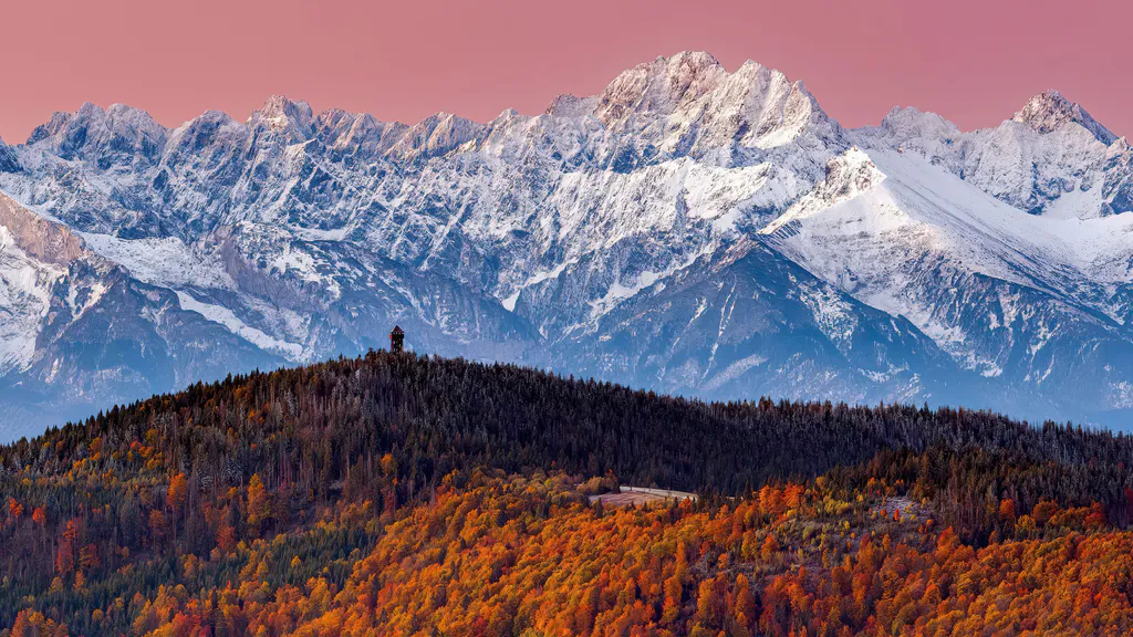 Desktop wallpaper: Autumn mountain landscape