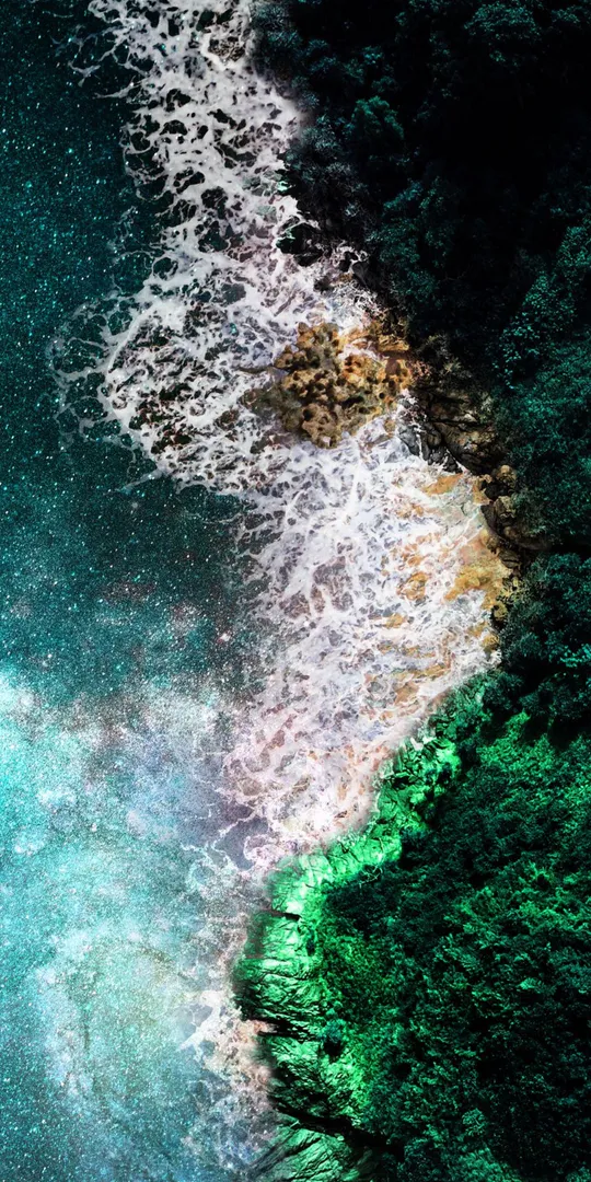 Phone wallpaper: Coastal ocean waves