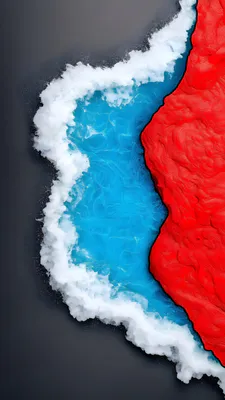 Красный, Синий, Белый, Пена, Океан, Море, Береговая линия, Вода, Текстура