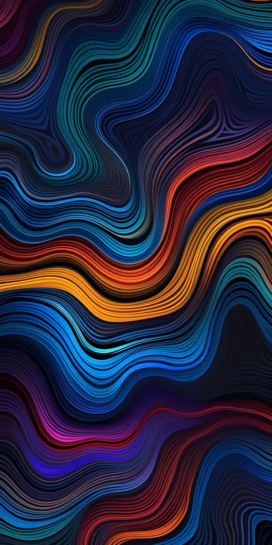 Phone wallpaper: Colorful wavy lines