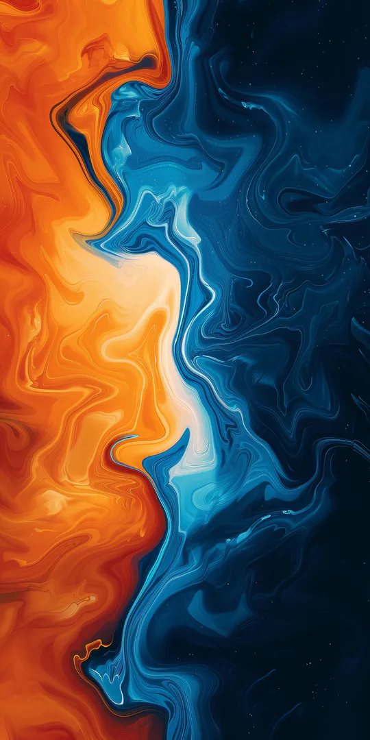 Шпалери на телефон: Вогняний синій фьюжн