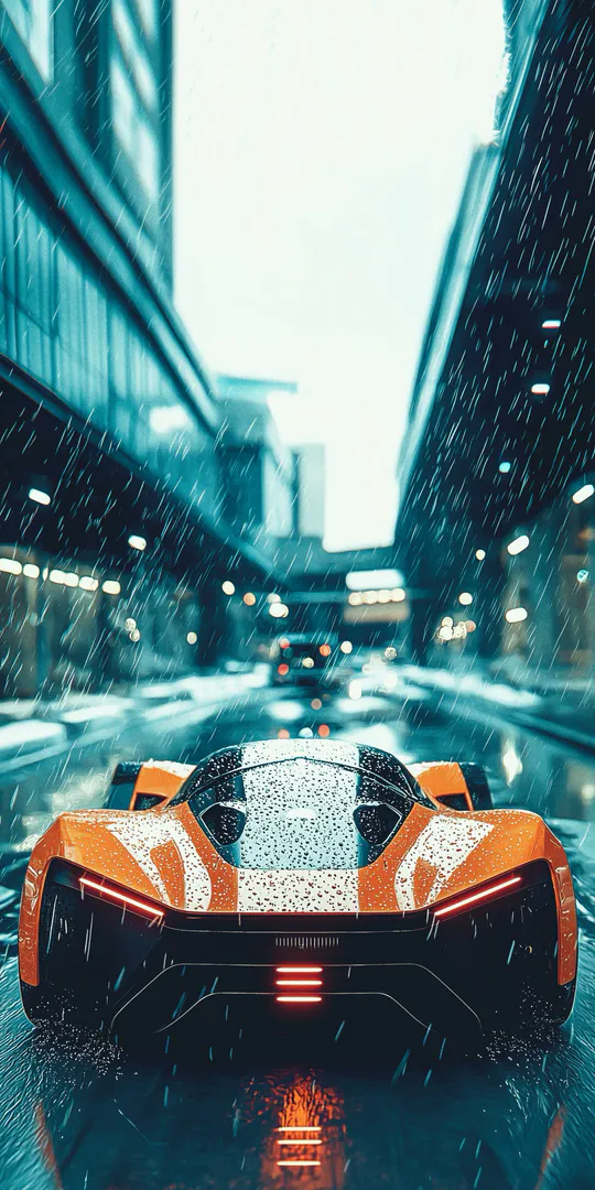 Шпалери на телефон: Футуристичний помаранчевий суперкар
