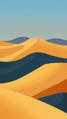 Песчаные дюны, Цвета заката, Минималистский, Пейзаж, Пейзаж пустыни, Мягкие тени, Прозрачный синий, Градиент