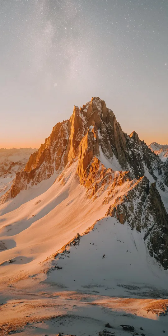 Обои на телефон: Золотой горный свет