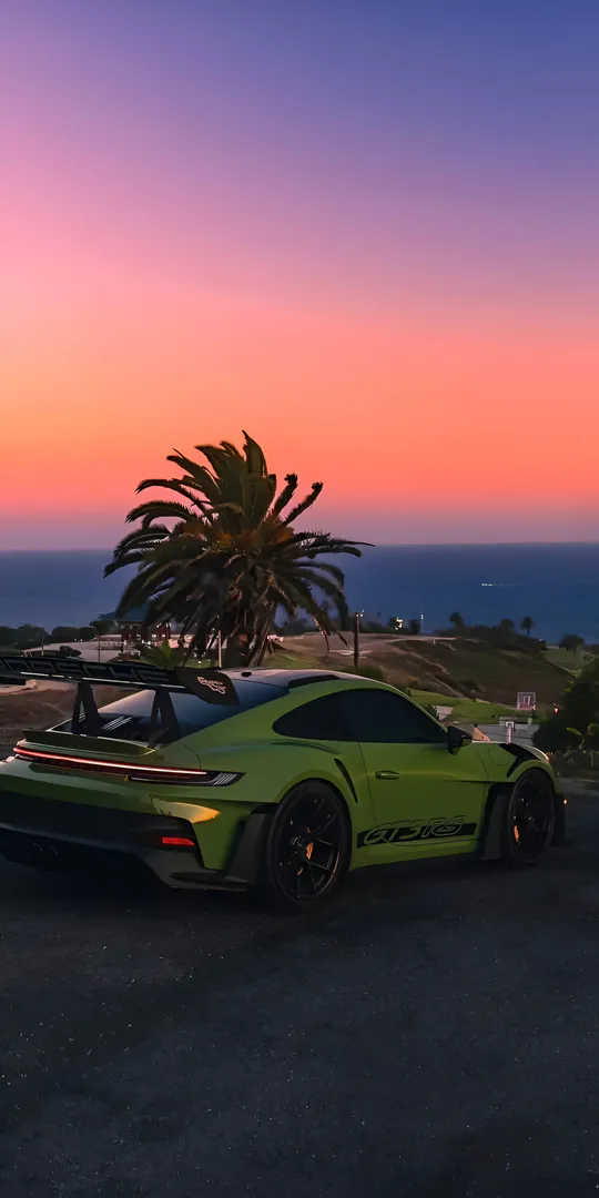 Обои на телефон: Зеленый Порше 