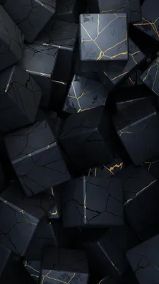 Черный, Золотой, Треснувший, Кубики, Геометрический, Матовый, Текстурированный, Роскошь