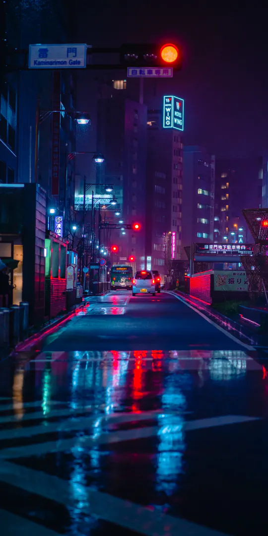 Phone wallpaper: Neon city night