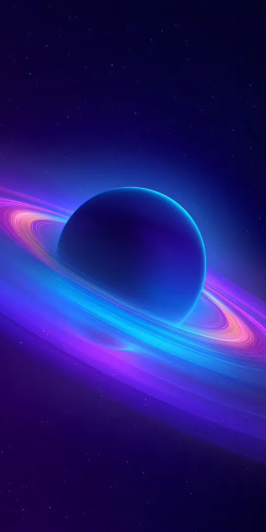 Шпалери на телефон: Неонова планета Сатурн