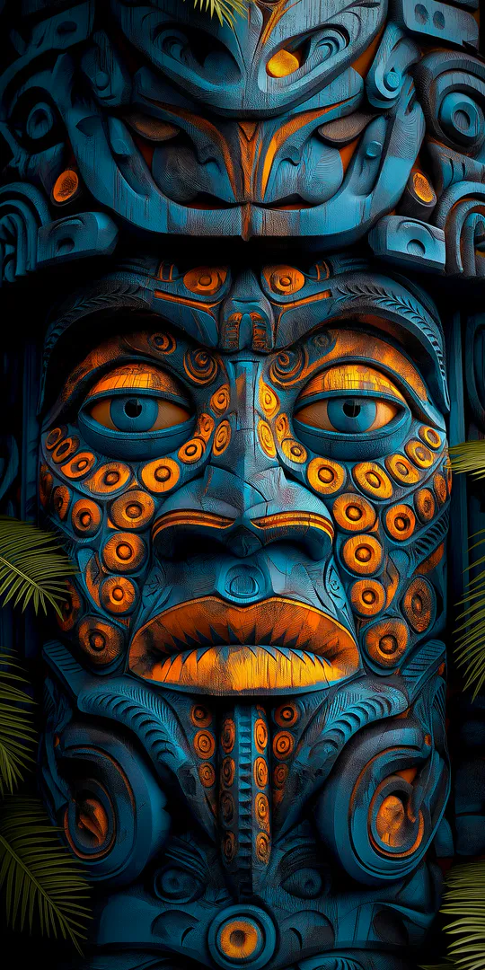 Шпалери на телефон: Полінезійська племінна маска