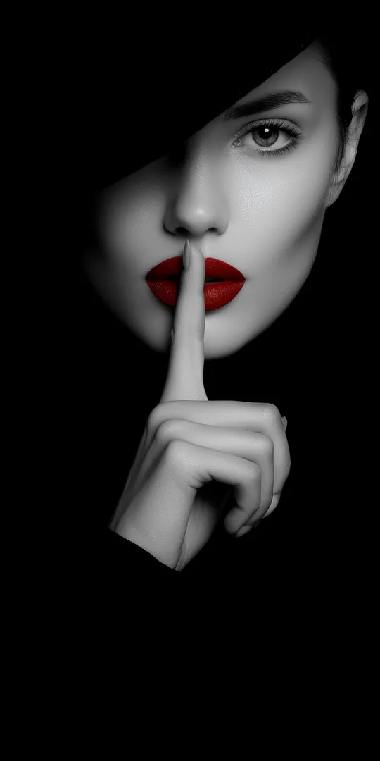 Phone wallpaper: Quiet red lips
