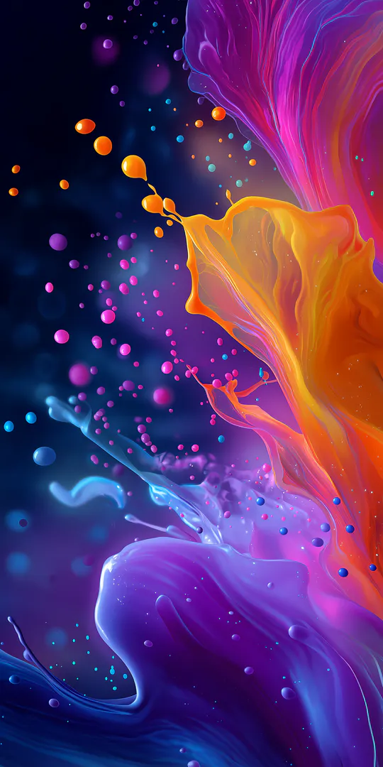 Обои на телефон: Яркие волны краски