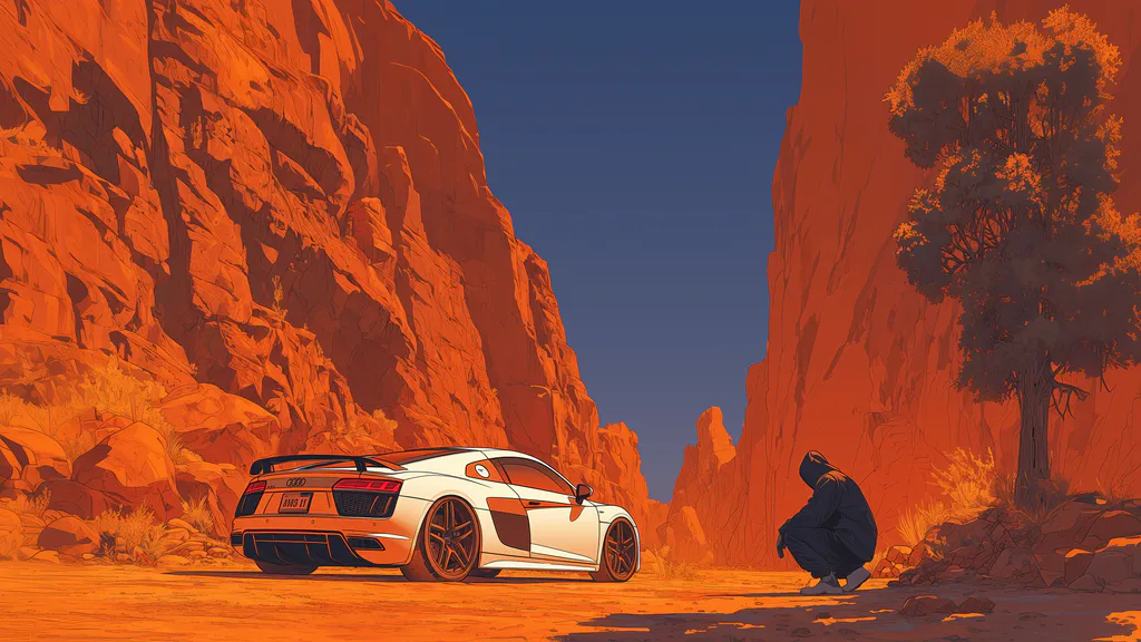 Desktop wallpaper: Audi in the orange canyon