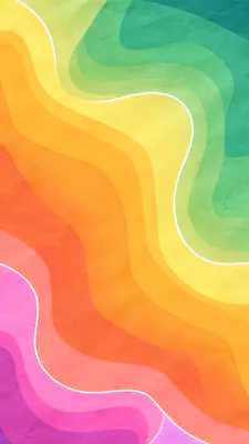 Abstract Waves, Multi-colored Stripes, Smooth Lines, Gradient Colors, Green-yellow Palette, Orange Shades, Pink-purple Shades, Textured Surface