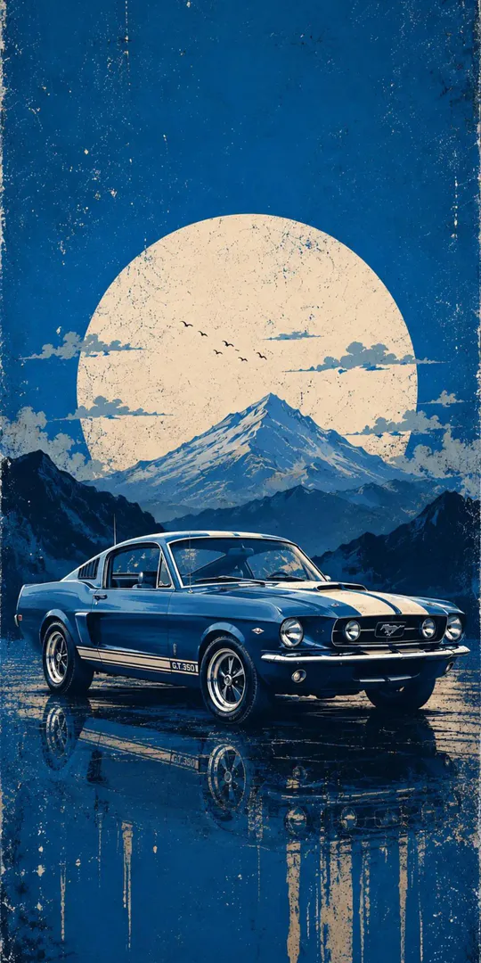 Phone wallpaper: Ford Mustang GT350 in the mountains