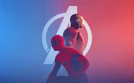 Spider-Man, Iron Man, Marvel, Супергерої, Комікси, Червоний костюм, Роботизована броня, AI Art
