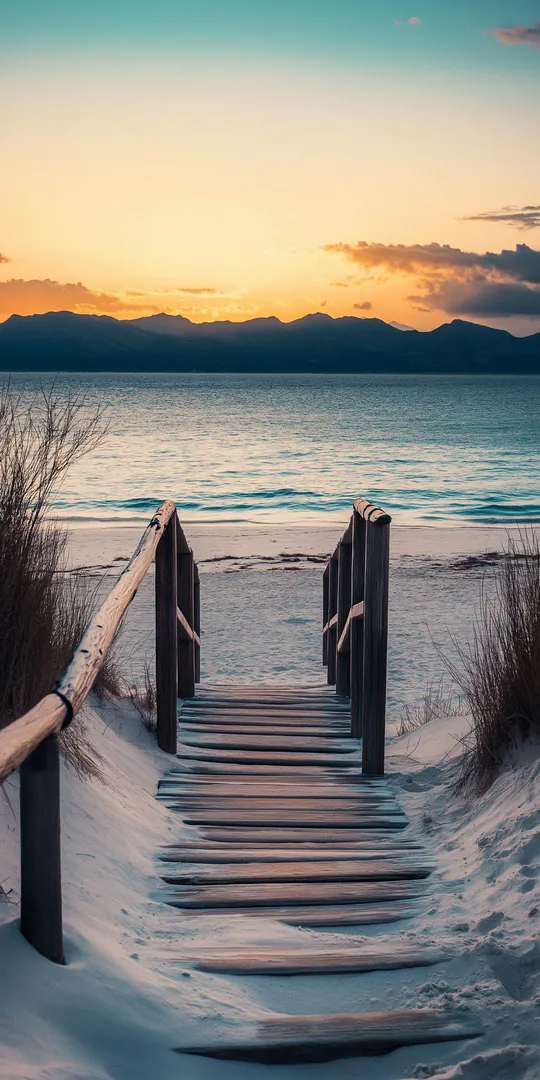 Phone wallpaper: Path to the lake