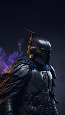 Knight, Warrior, Armor, Helmet, Cloak, Purple Smoke, Dark Fantasy, AI Art