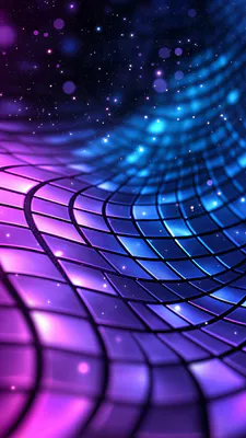 Futuristic, Design, Mosaic, Neon, Starry Sky, Wavy