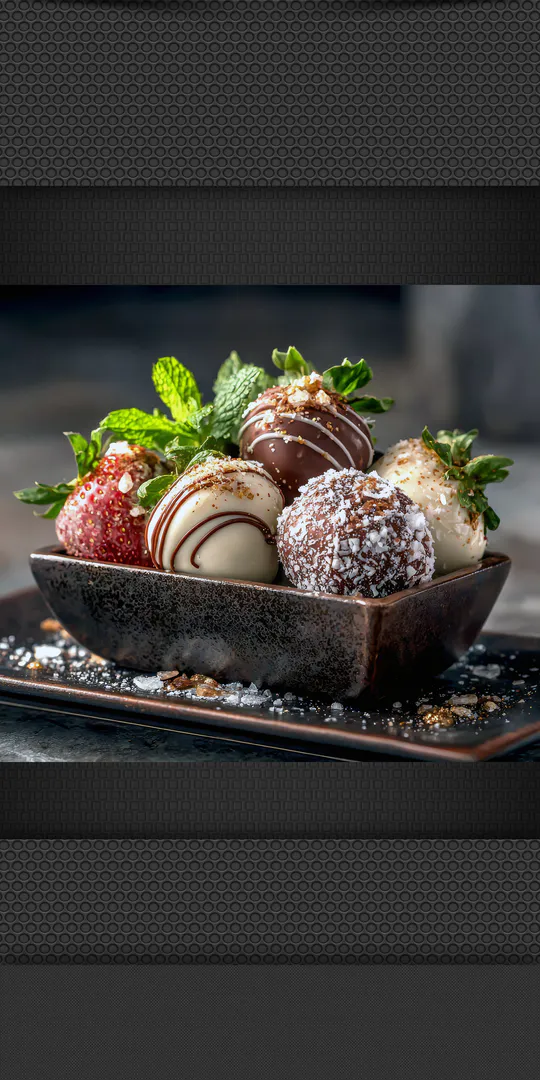 Phone wallpaper: Strawberries in chocolate