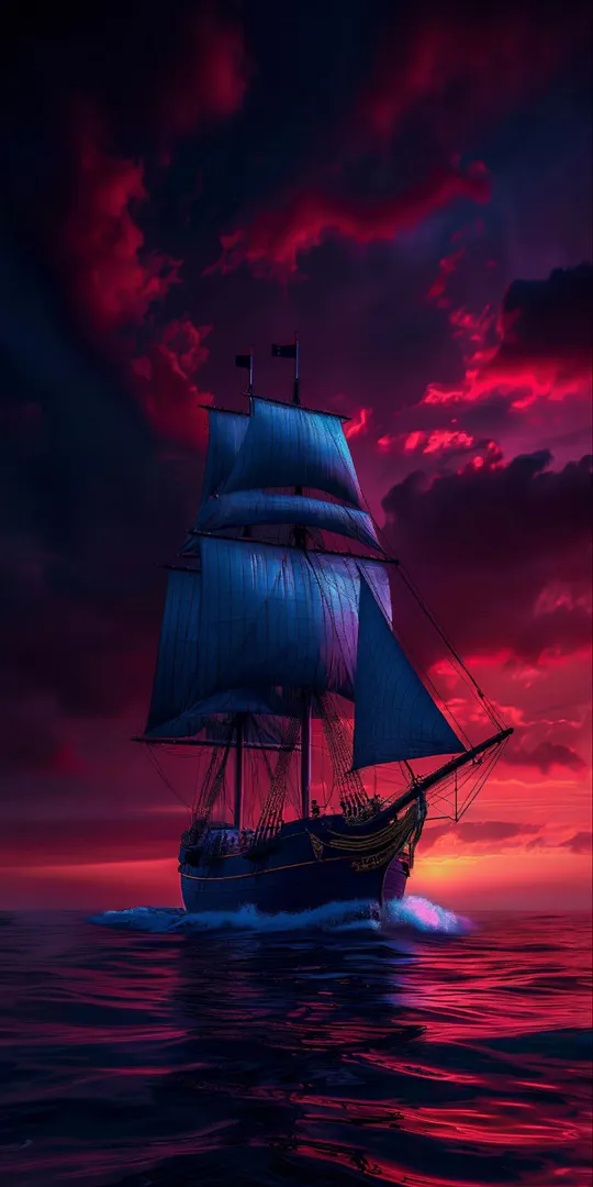 Phone wallpaper: Ship in the sea