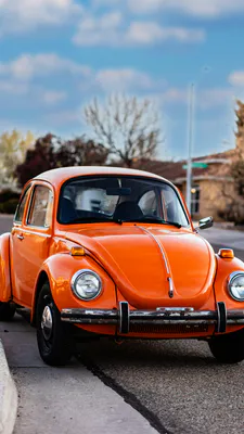 Volkswagen Beetle, Retro Cars, Classic, Retro, Orange
