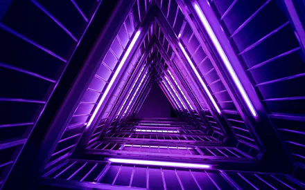 Neon, Lamps, Purple, Tunnel