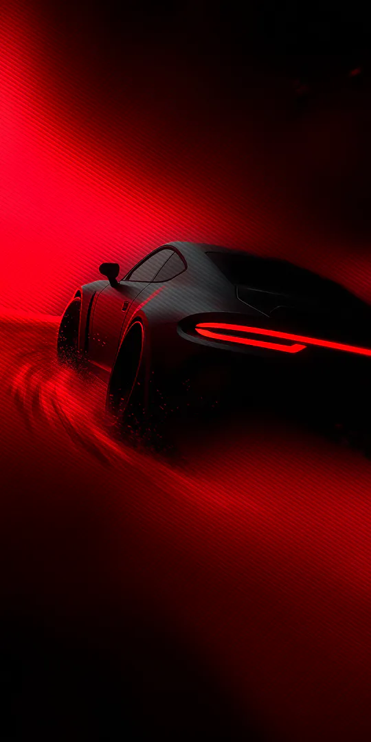 Phone wallpaper: Red supercar at night