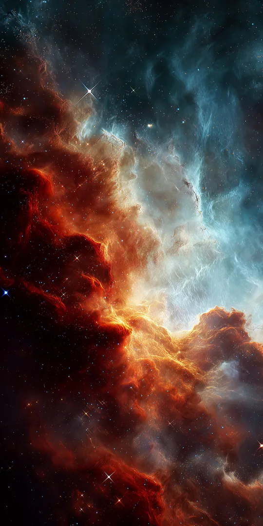 Phone wallpaper: The fiery nebula of space