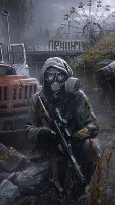 Сталкер, Припять, Чернобыль, Постапокалипсис, Зона, Противогаз, Survival, Dark