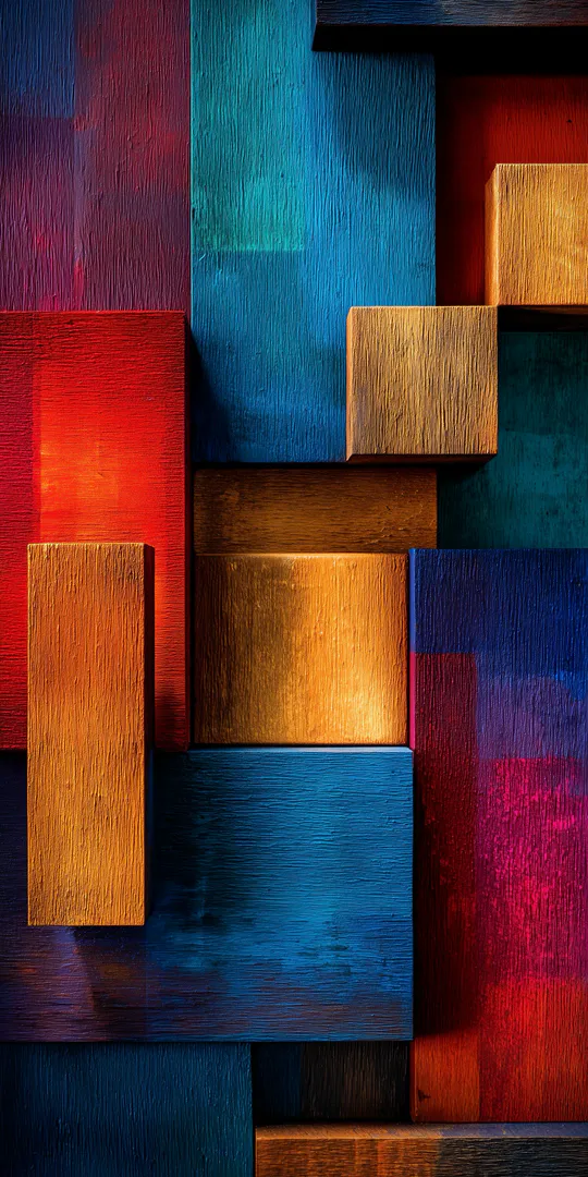 Шпалери на телефон: Кольорові дерев’яні блоки