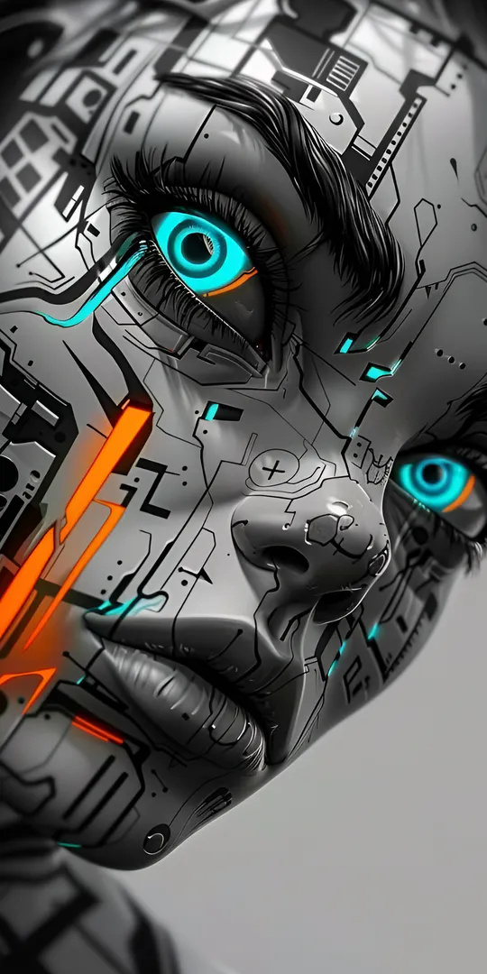 Обои на телефон: Кибернетическое лицо