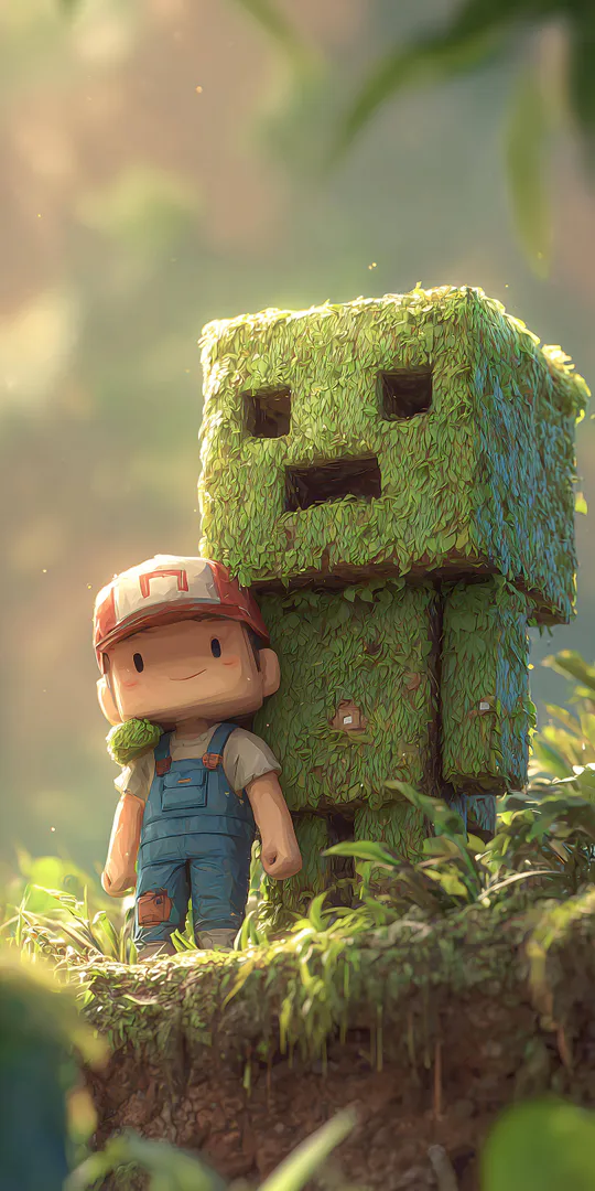 Шпалери на телефон: Дружба в Minecraft