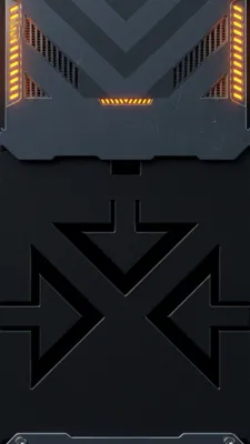 Абстракция, Металлический, Геометрический, Подсветка, Оранжевый, Темный, Amoled