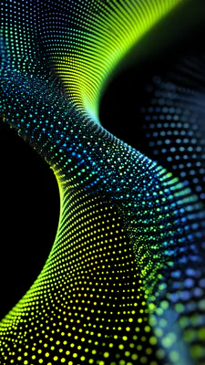 Точки, Піксельна сітка, Неонові кольори, Зелено-синій, 3d ефект, Глибокий чорний, Amoled