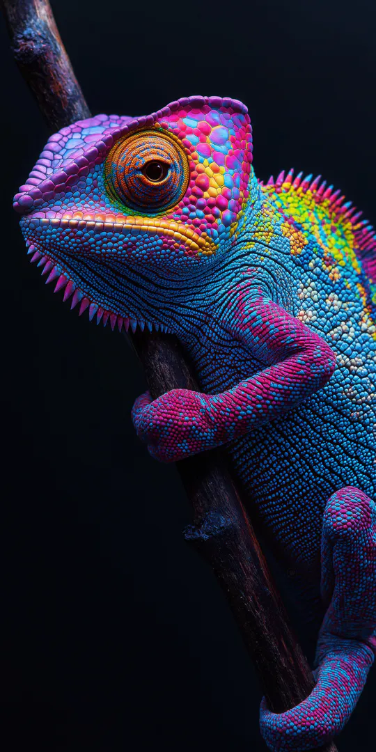 Шпалери на телефон: Неоновий хамелеон